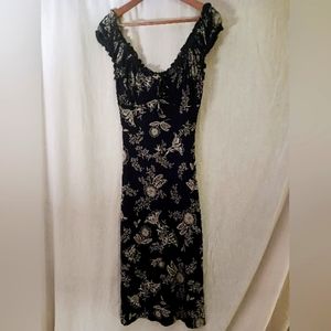 Guess floral printed black and white Dress